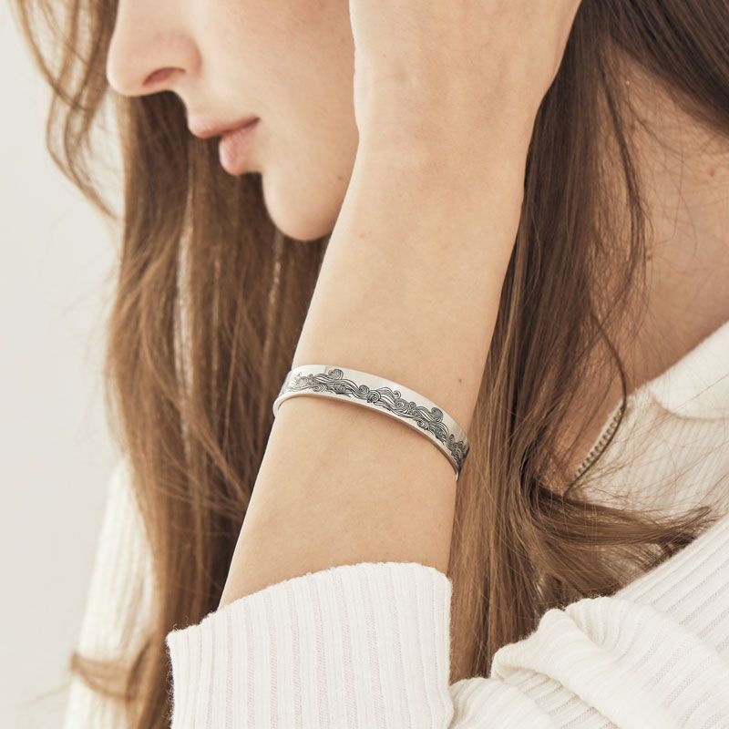 For Friends - Thanks For Coming To My Life Wave Cuff Bracelet