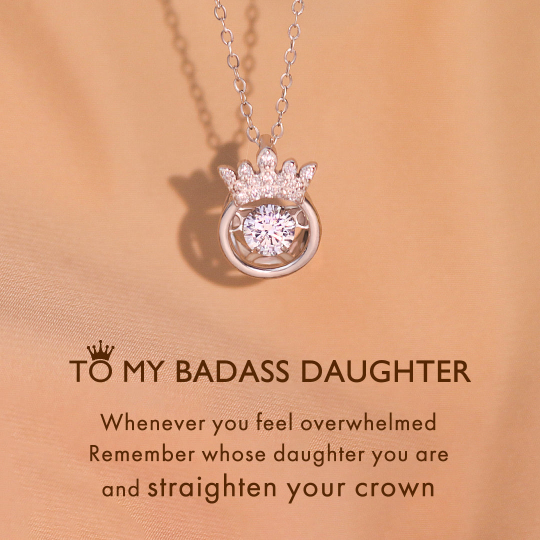 For Badass Daughter - S925 Straighten Your Crown Sparkling Dance Necklace