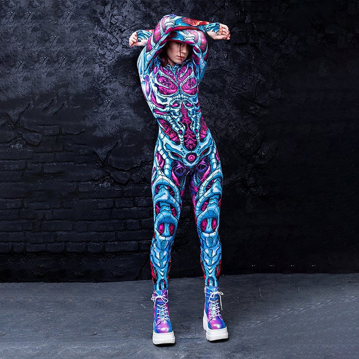 Halloween Print Bionic Inner Cycle One-piece Uniform - 🎃 Halloween Hot Sale 🔥