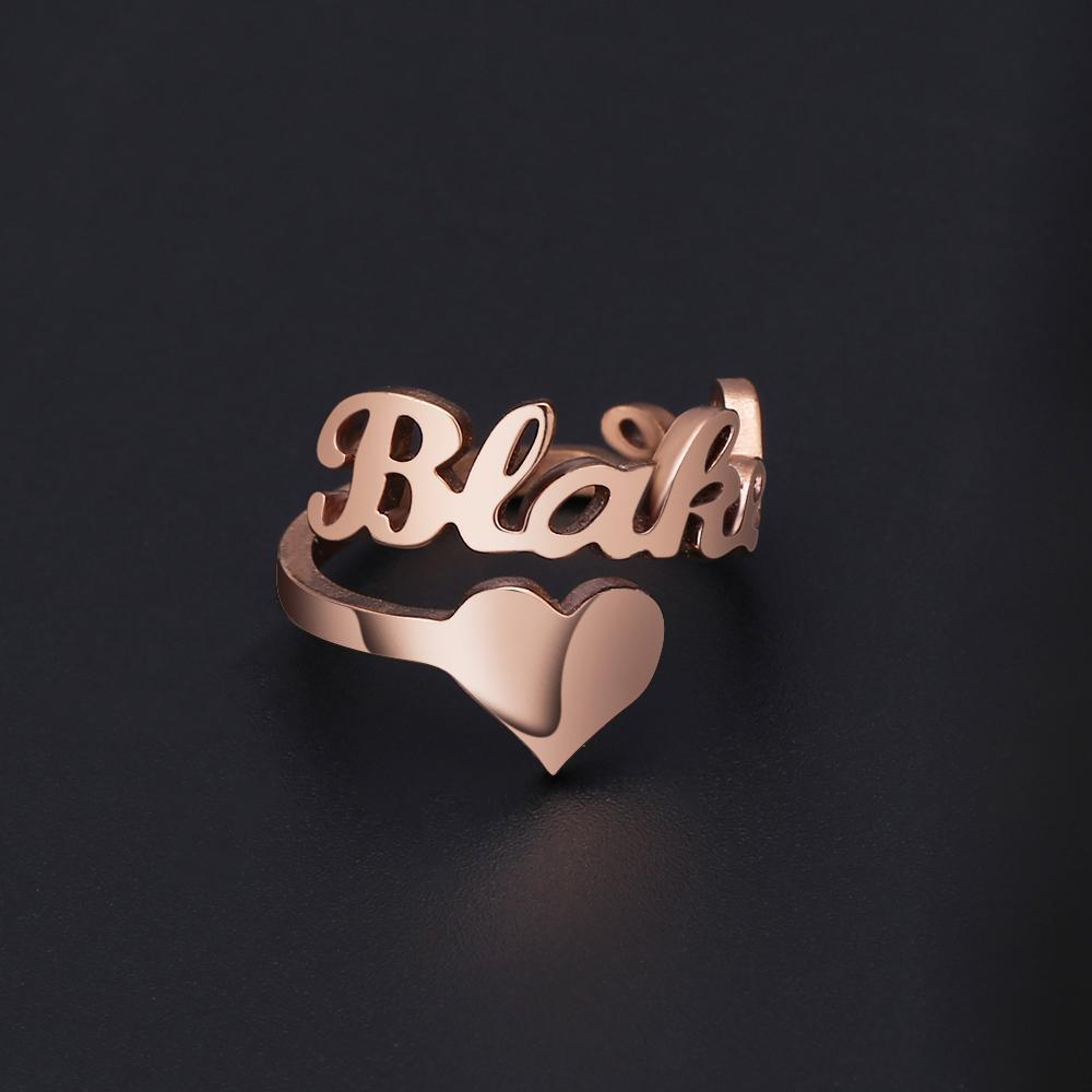 Heart Name Ring