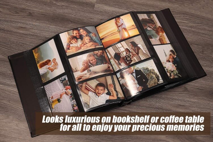 Photo Albums 6x4 400 Photos Slip in Leather Cover Extra Large Capacity for Family Wedding Anniversary Baby Vacation