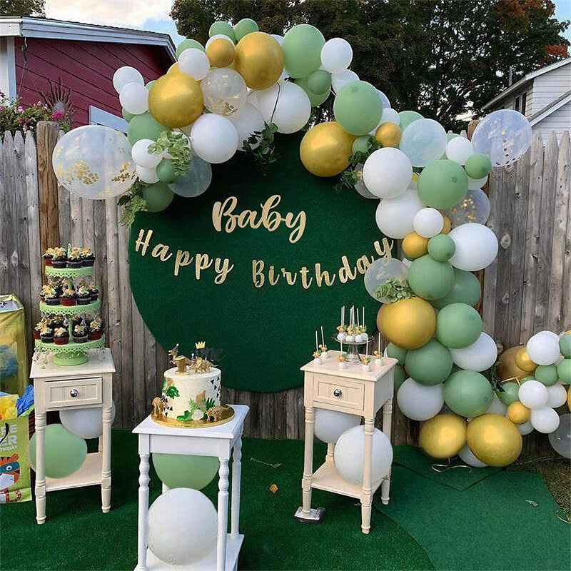 119 Pcs Olive Green Balloon Arch Garland Set for Birthday Wedding Baby Party Decorative Balloons