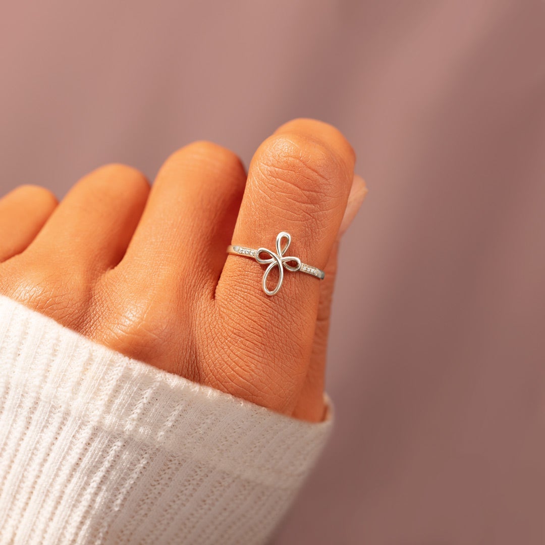 Godmother & Goddaughter Infinity Cross Ring