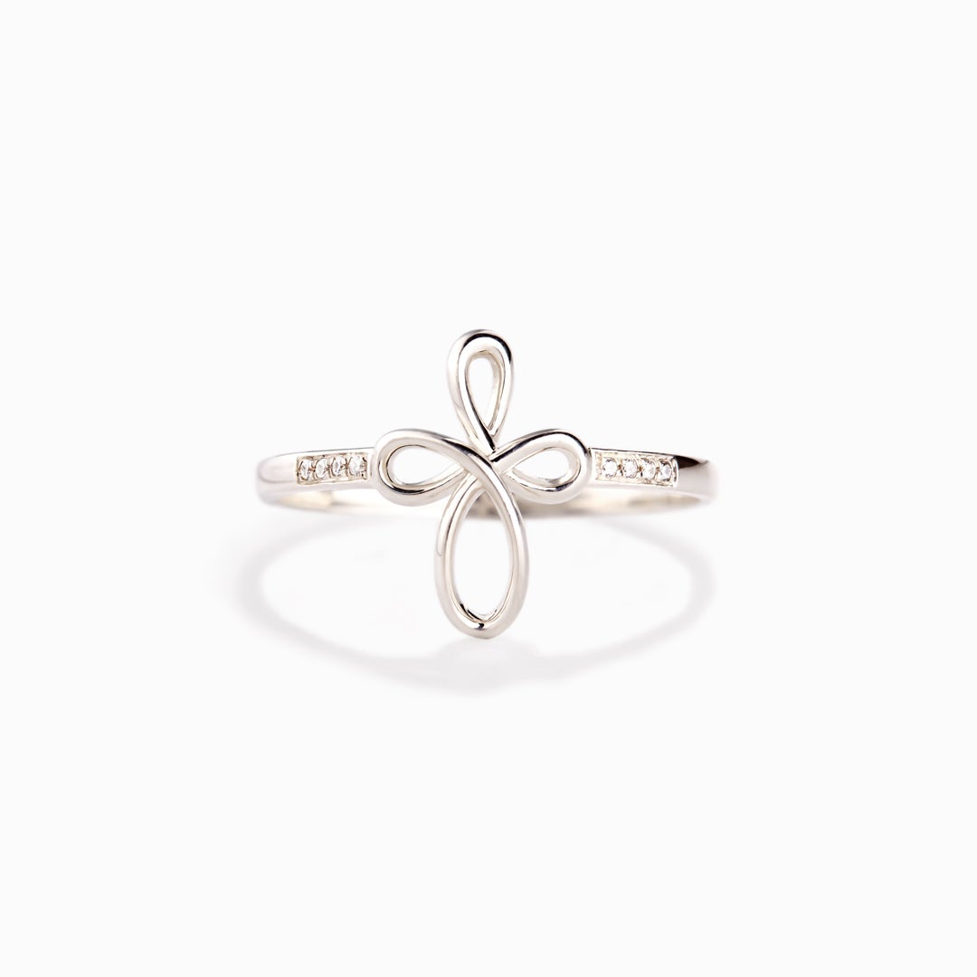 Godmother & Goddaughter Infinity Cross Ring