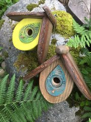 Hand Carved Wood Birdhouses