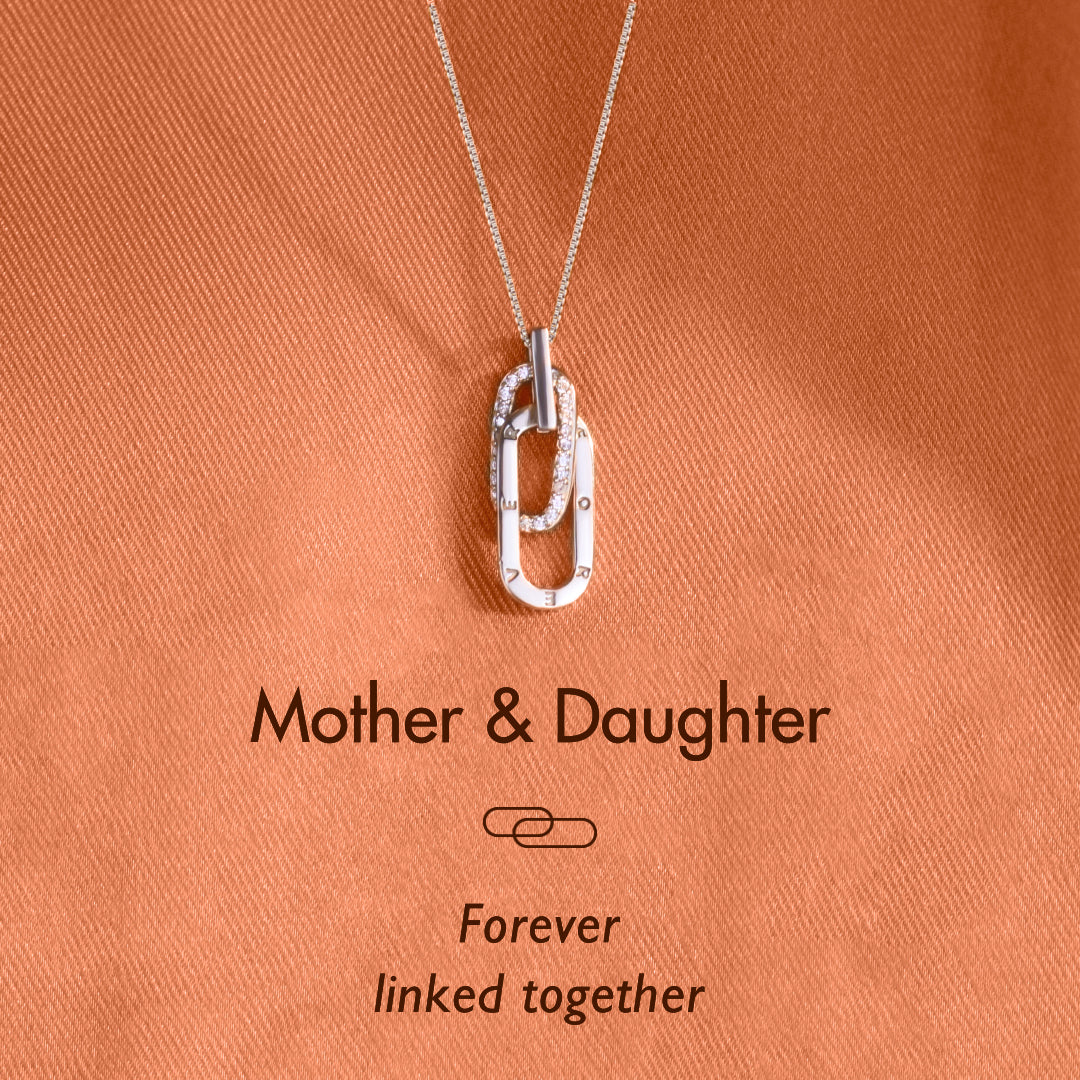 S925 Mother & Daughter Forever Linked Together Necklace