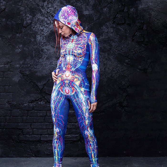 Halloween Print Bionic Inner Cycle One-piece Uniform - 🎃 Halloween Hot Sale 🔥