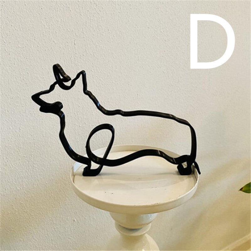 Dog Abstract Metal Art Sculpture Handmade Decoration