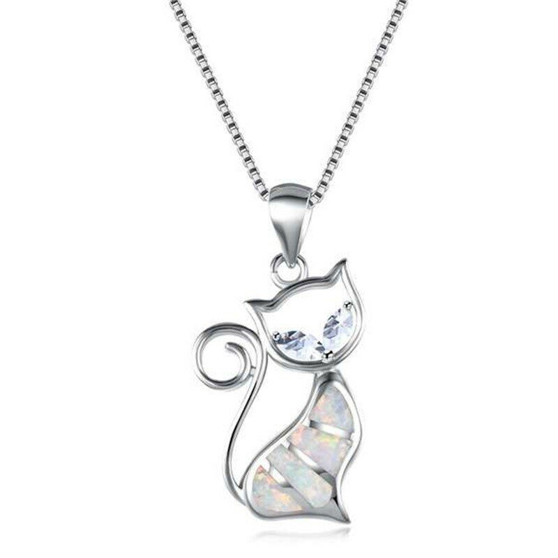 925 Silver Sterling Cat Pendant Necklace.