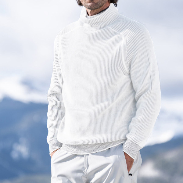 Cashmere turtleneck ski sweater