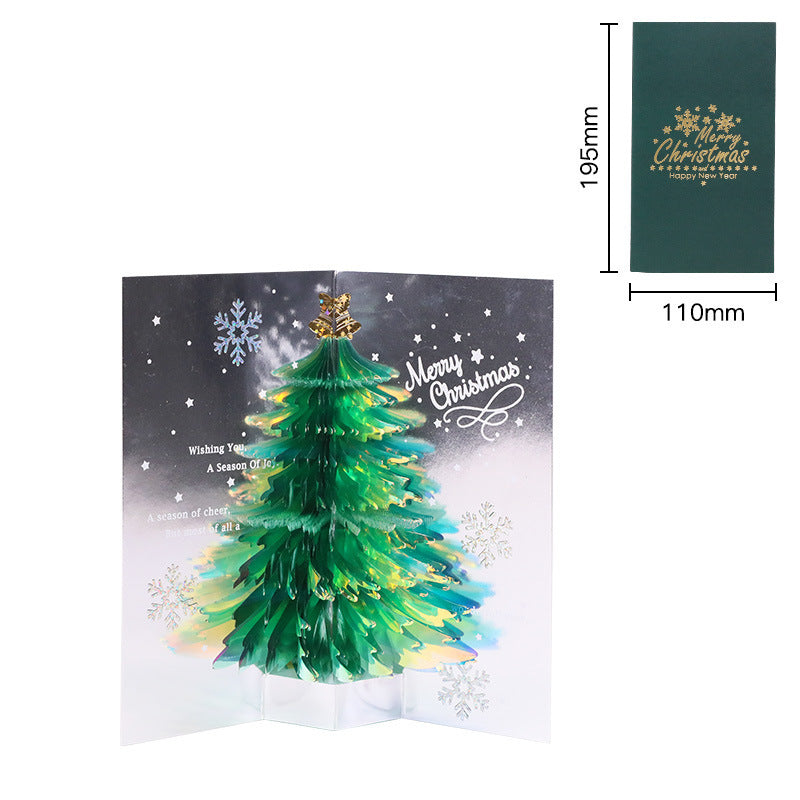 Sparkling 3d Eco-Friendly Christmas Tree Greeting Card 