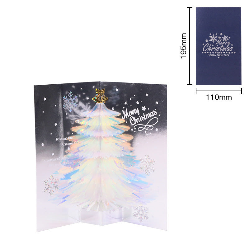 Sparkling 3d Eco-Friendly Christmas Tree Greeting Card 