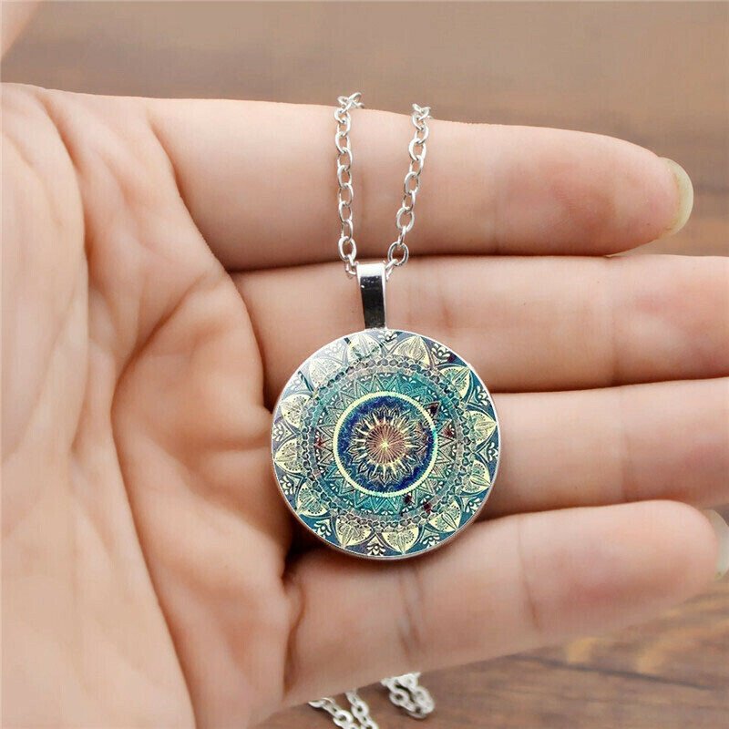 Time Gem Cabochon Pendant Jewelry Set