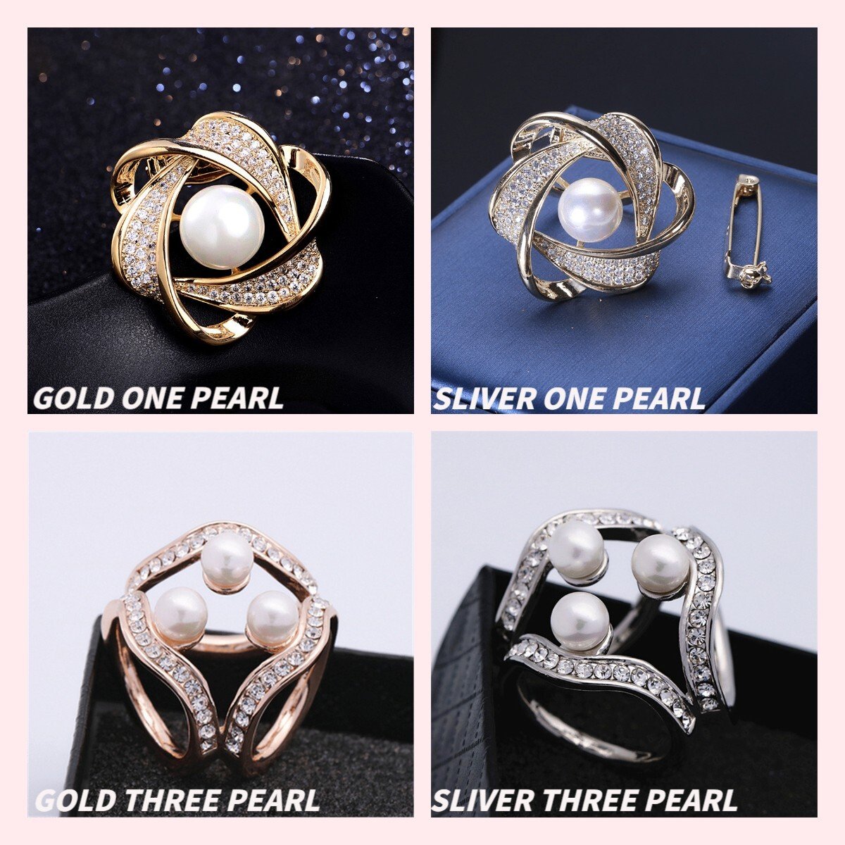 Rhinestone Scarf Ring Buckle Clip