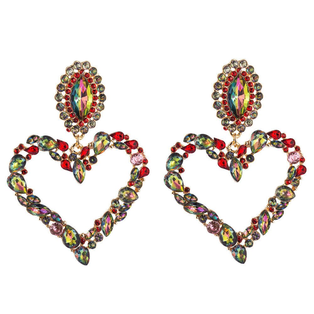 Heart-shaped diamond earrings