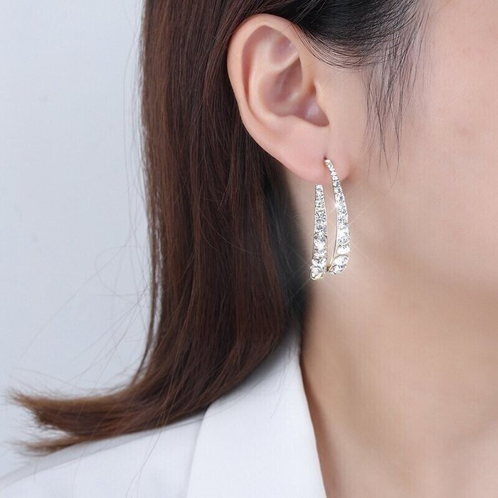 Sparkling Diamond Dexterous Fishtail Earrings