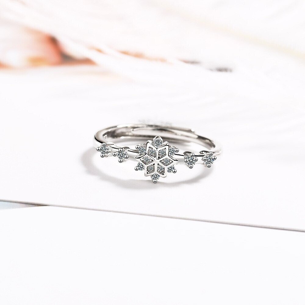 925 Sterling Silver Snowflake Ring