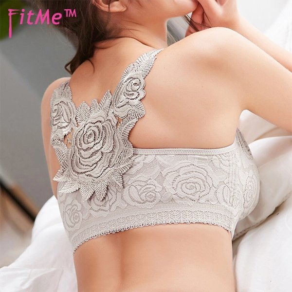 FitMe Rose Embroidery Front Closure Wirefree Bra