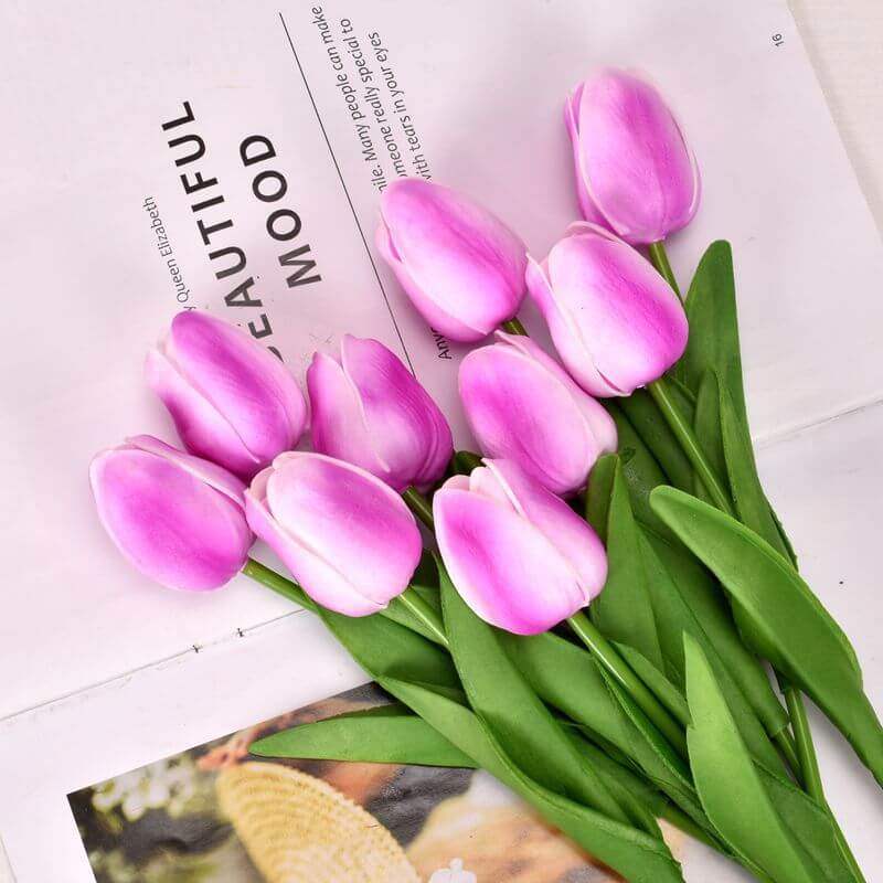 10PCS Artificial Flowers Fake Flower Tulips Real Touch for Wedding Room Home Hotel Party Garden Decoration