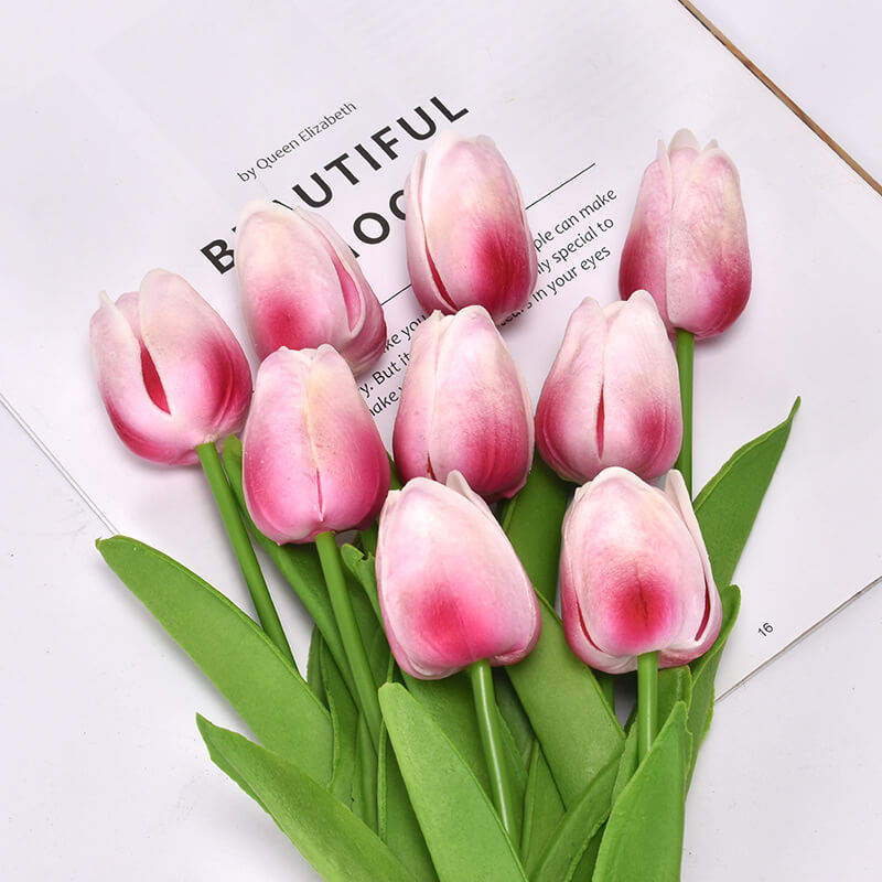 10PCS Artificial Flowers Fake Flower Tulips Real Touch for Wedding Room Home Hotel Party Garden Decoration