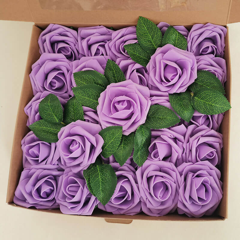 25pcs Artificial Foam Roses Decoration DIY for Wedding Bridal Bouquet Centerpieces