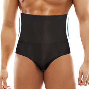 Mens Tummy Shaper Panties High Waist Compression Underwear Black - Nebility