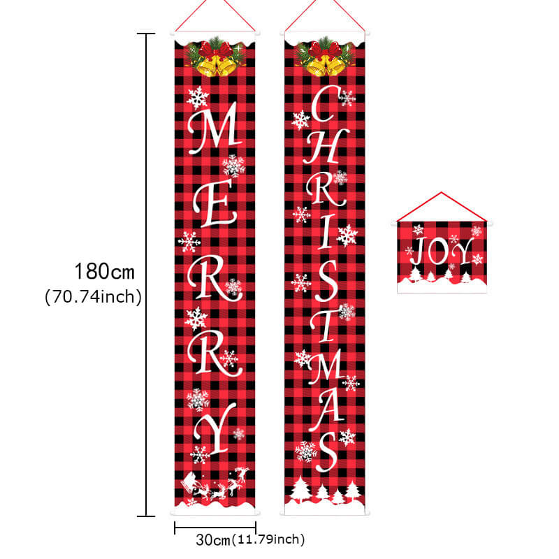 3 Different Styles Xmas Door Banners Outdoor Christmas Decorations for Home