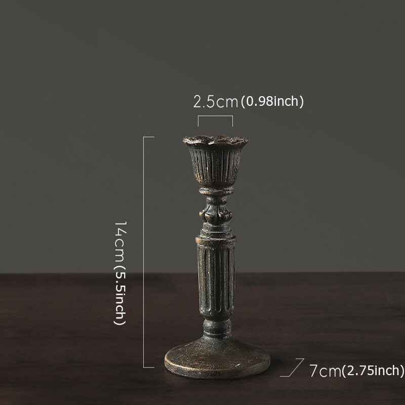 Retro Imitation Copper Resin Candle Holder for Table Decoration