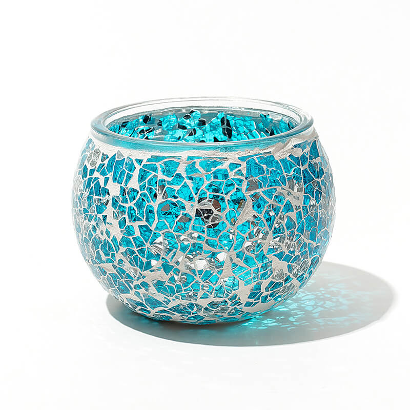 Mosaic Glass Candle Holder, Shiny Aroma Tealight Holder Cup, Table Decoration for Christmas/New Year/Wedding Party