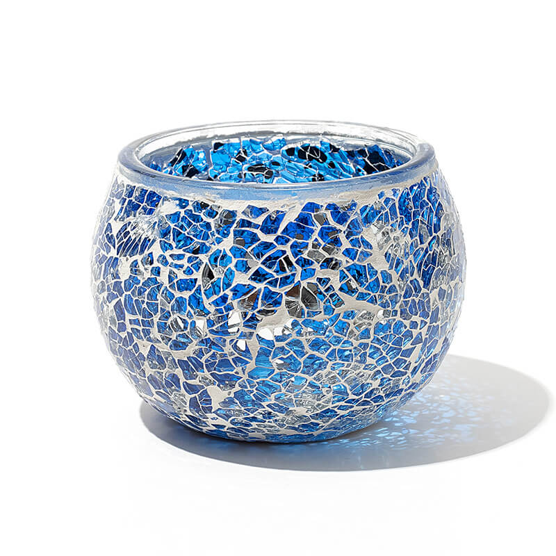 Mosaic Glass Candle Holder, Shiny Aroma Tealight Holder Cup, Table Decoration for Christmas/New Year/Wedding Party