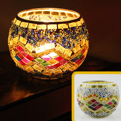 Mosaic Light Holder Globe Mosaic Glass Candle Tealight Holder for Wedding Party Table Centerpiece  Holiday Decoration