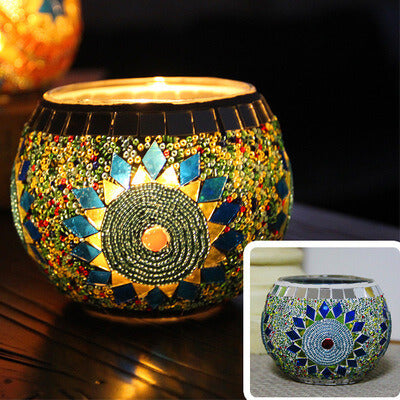 Mosaic Light Holder Globe Mosaic Glass Candle Tealight Holder for Wedding Party Table Centerpiece  Holiday Decoration