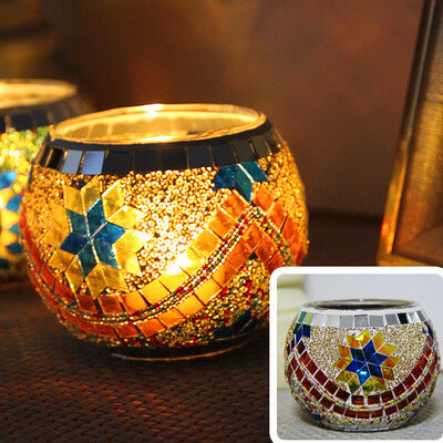 Mosaic Light Holder Globe Mosaic Glass Candle Tealight Holder for Wedding Party Table Centerpiece  Holiday Decoration