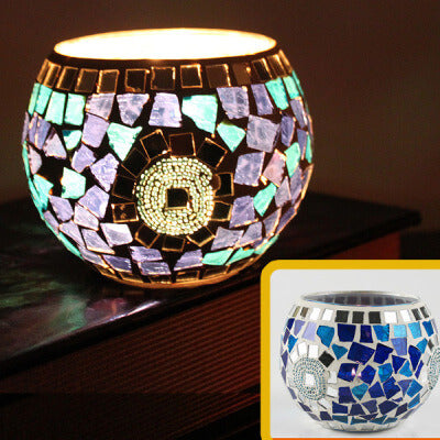 Mosaic Light Holder Globe Mosaic Glass Candle Tealight Holder for Wedding Party Table Centerpiece  Holiday Decoration