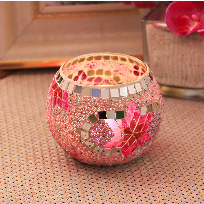 Mosaic Glass Candle Tealight Holder for Wedding Table Centerpiece Christmas Decoration