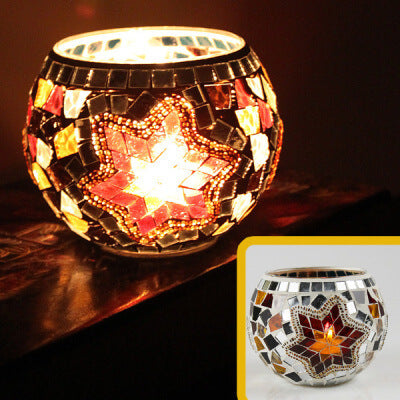 Mosaic Glass Candle Tealight Holder for Wedding Table Centerpiece Christmas Decoration