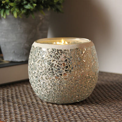 Glass Candle Holder, Tea Light  Holder, Mosaic Candle Stand Nightlight for Home Restaurant Party Decoration