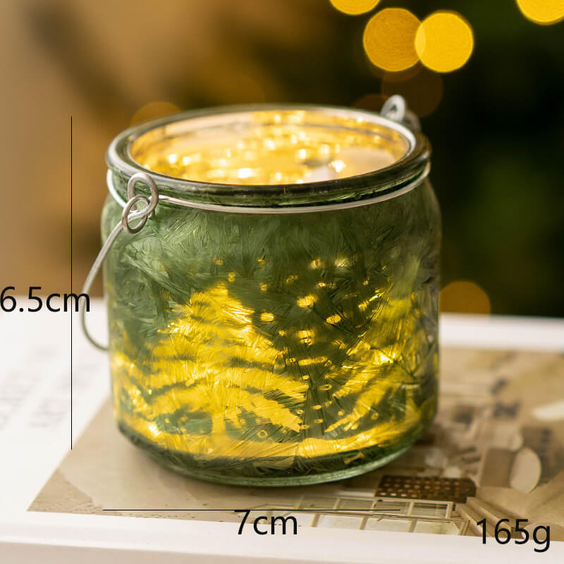 Christmas Candle Holders Set of 4, Glass Xmas Tealight Votive Candle Holders for Table Centerpieces Fireplace Decoration