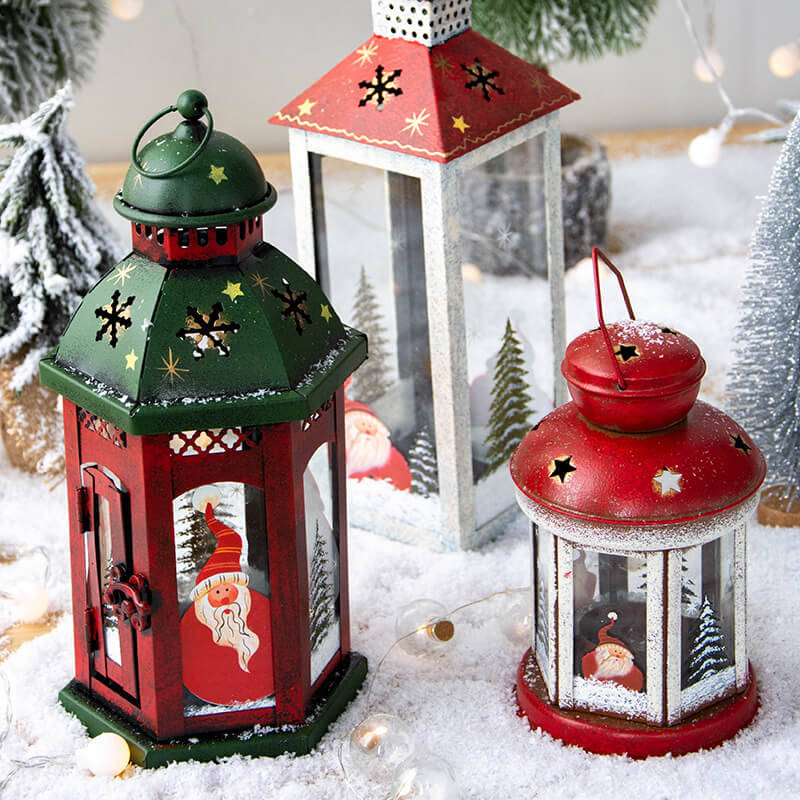 Christmas Retro Metal Candlestick Ornaments Christmas Table Decoration