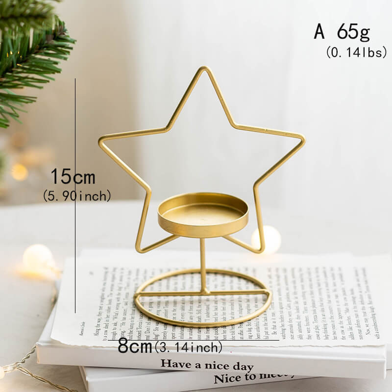 Simple Metal Christmas Decoration Candle Holder