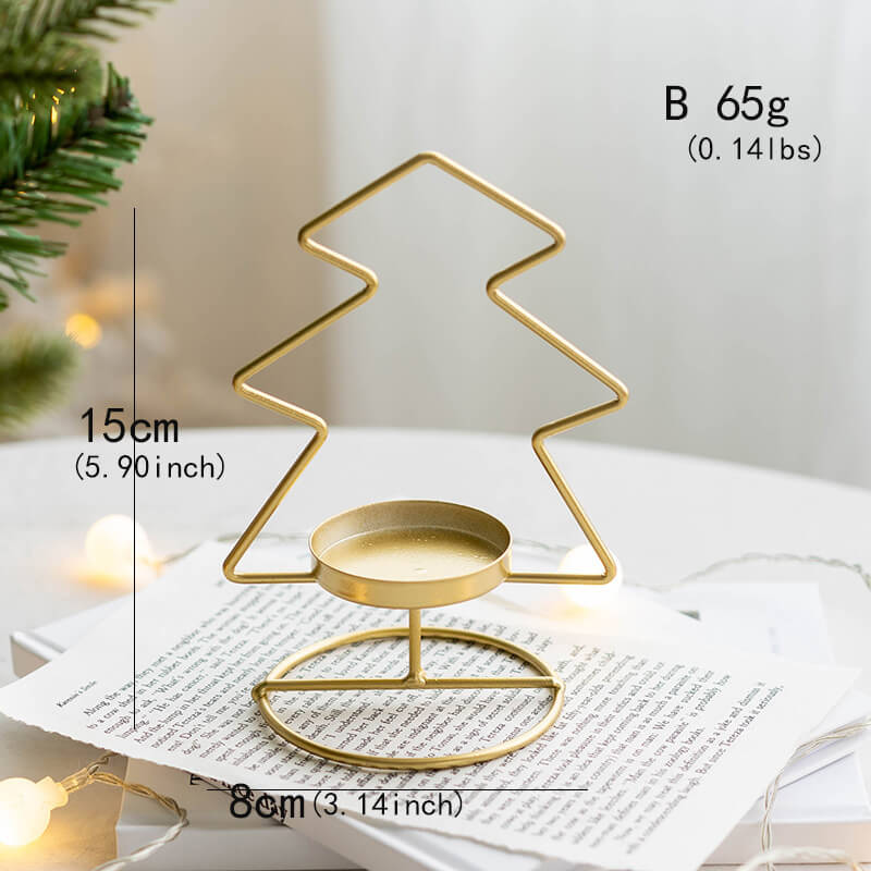 Simple Metal Christmas Decoration Candle Holder