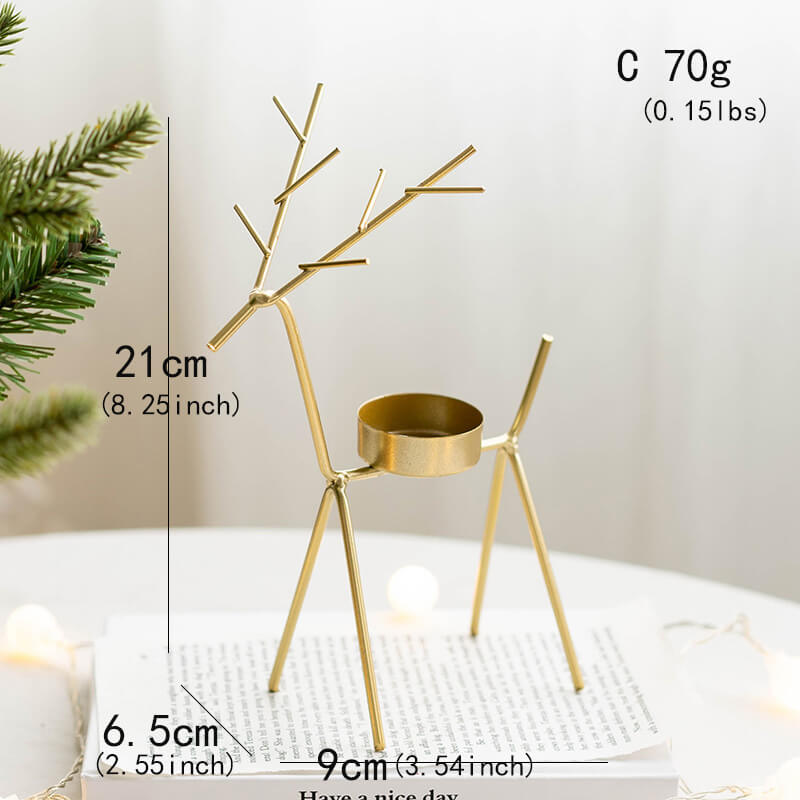 Simple Metal Christmas Decoration Candle Holder