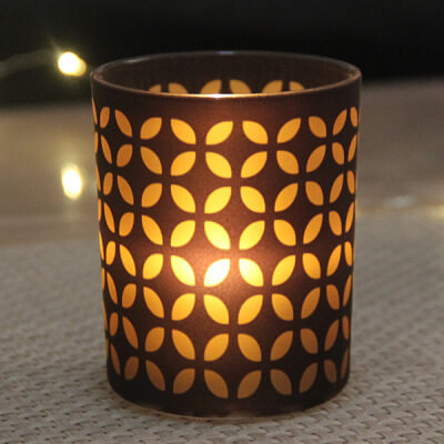 Printed Glass Candle Holder Romantic Candle Light Dinner Home Decoration Furnishings