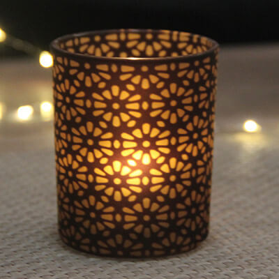 Printed Glass Candle Holder Romantic Candle Light Dinner Home Decoration Furnishings