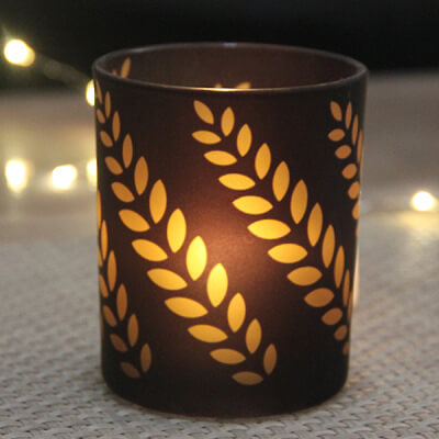 Printed Glass Candle Holder Romantic Candle Light Dinner Home Decoration Furnishings