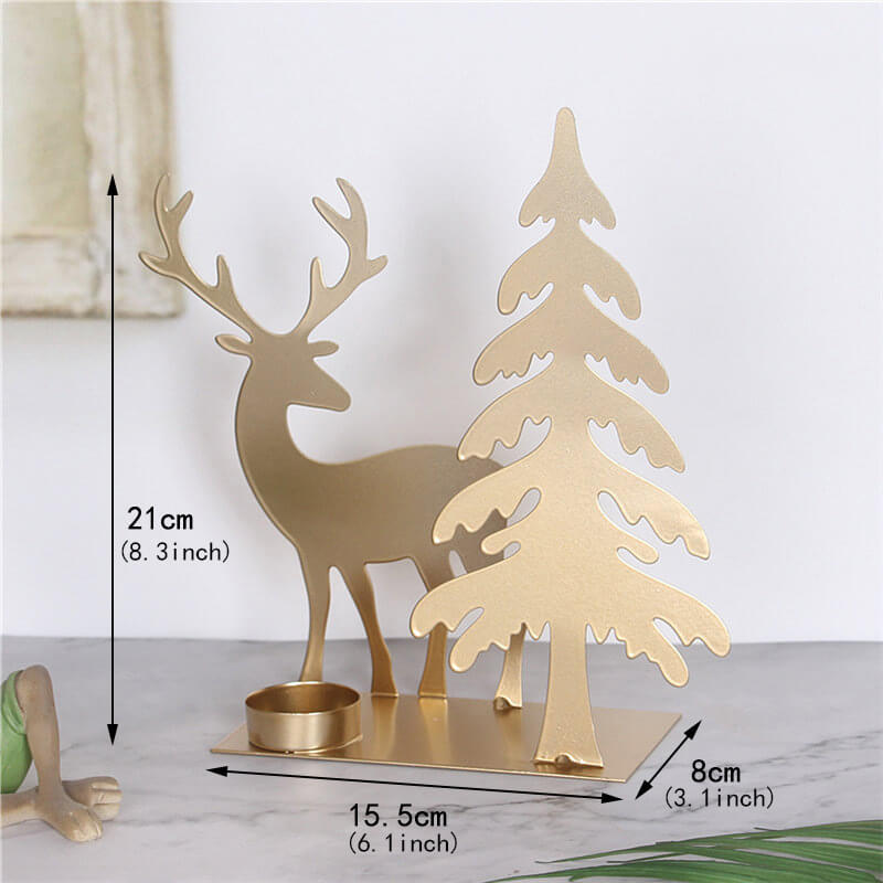 Christmas Tree and Elk Shape Candle Holder for Wedding, Christmas, Dining Table, Party, Home Decor