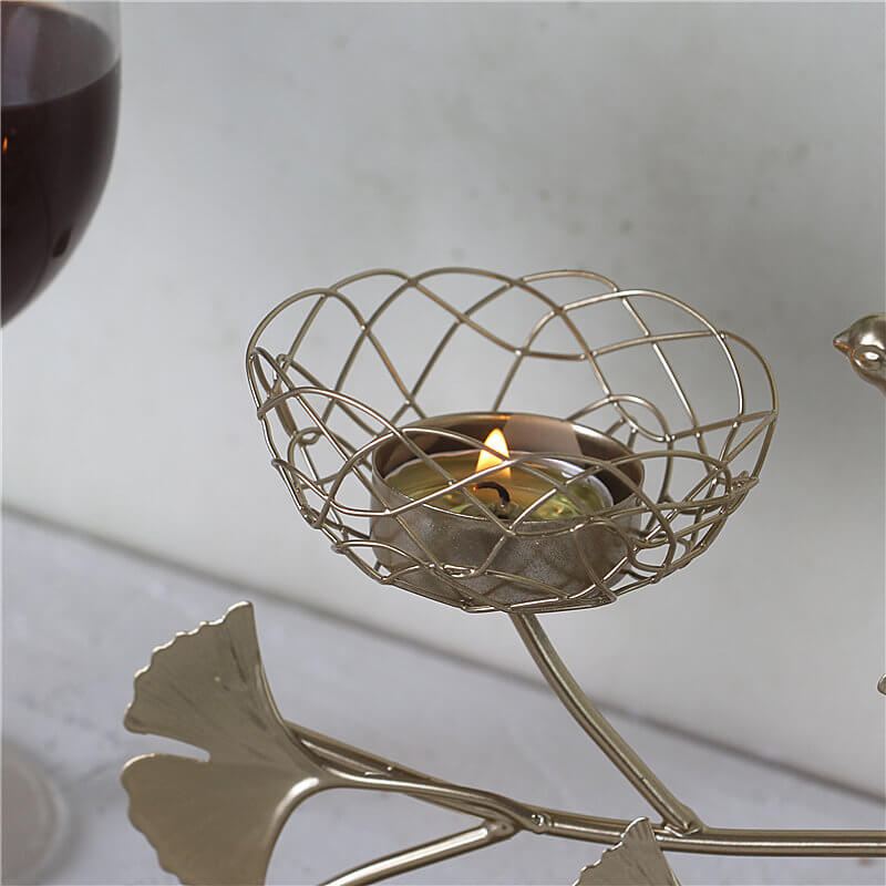 Ginkgo Leaves Shape Candle Holder for Modern Home Decoration