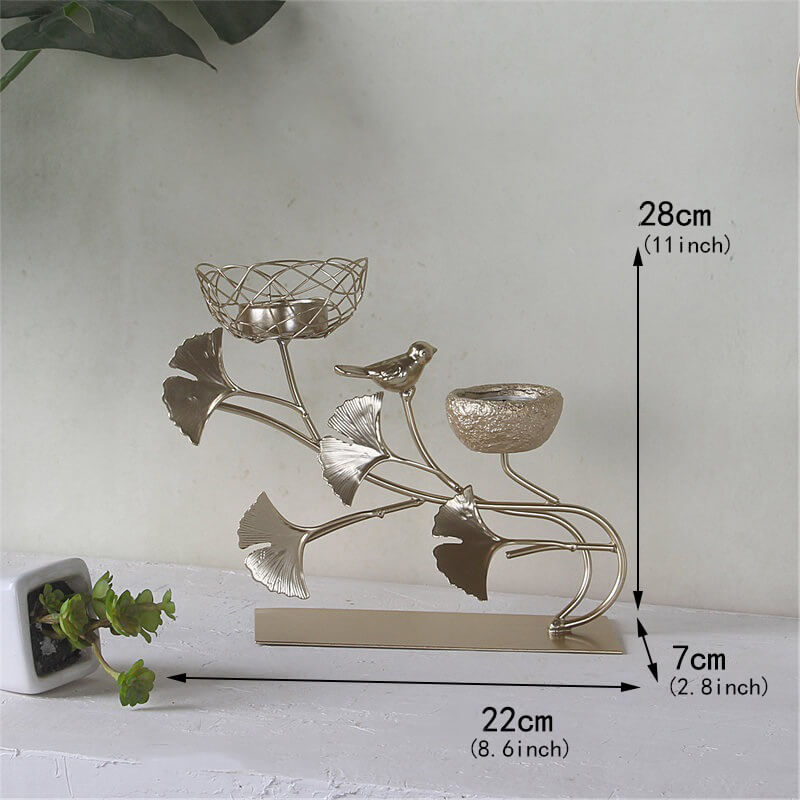 Ginkgo Leaves Shape Candle Holder for Modern Home Decoration