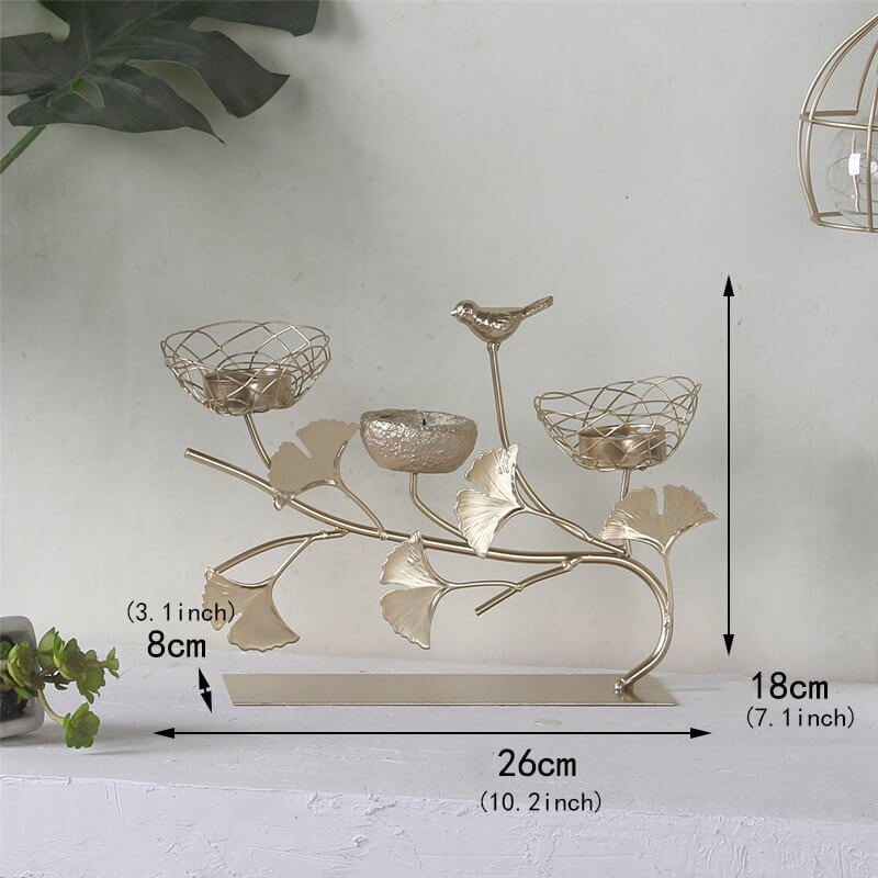 Ginkgo Leaves Shape Candle Holder for Modern Home Decoration