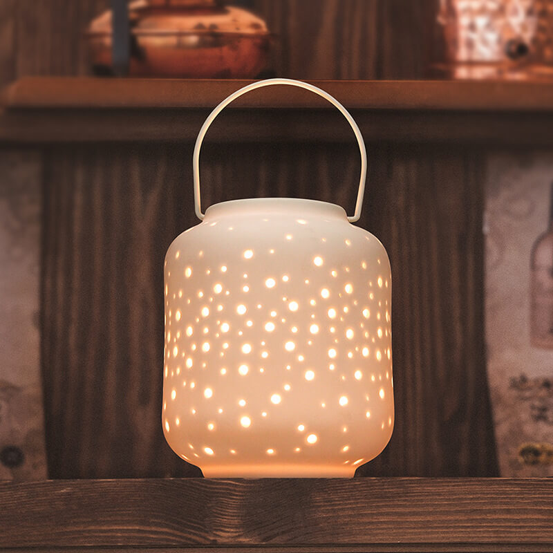 Portable Lantern Shape Hollowed-out Candle Holder for Home Furnishings